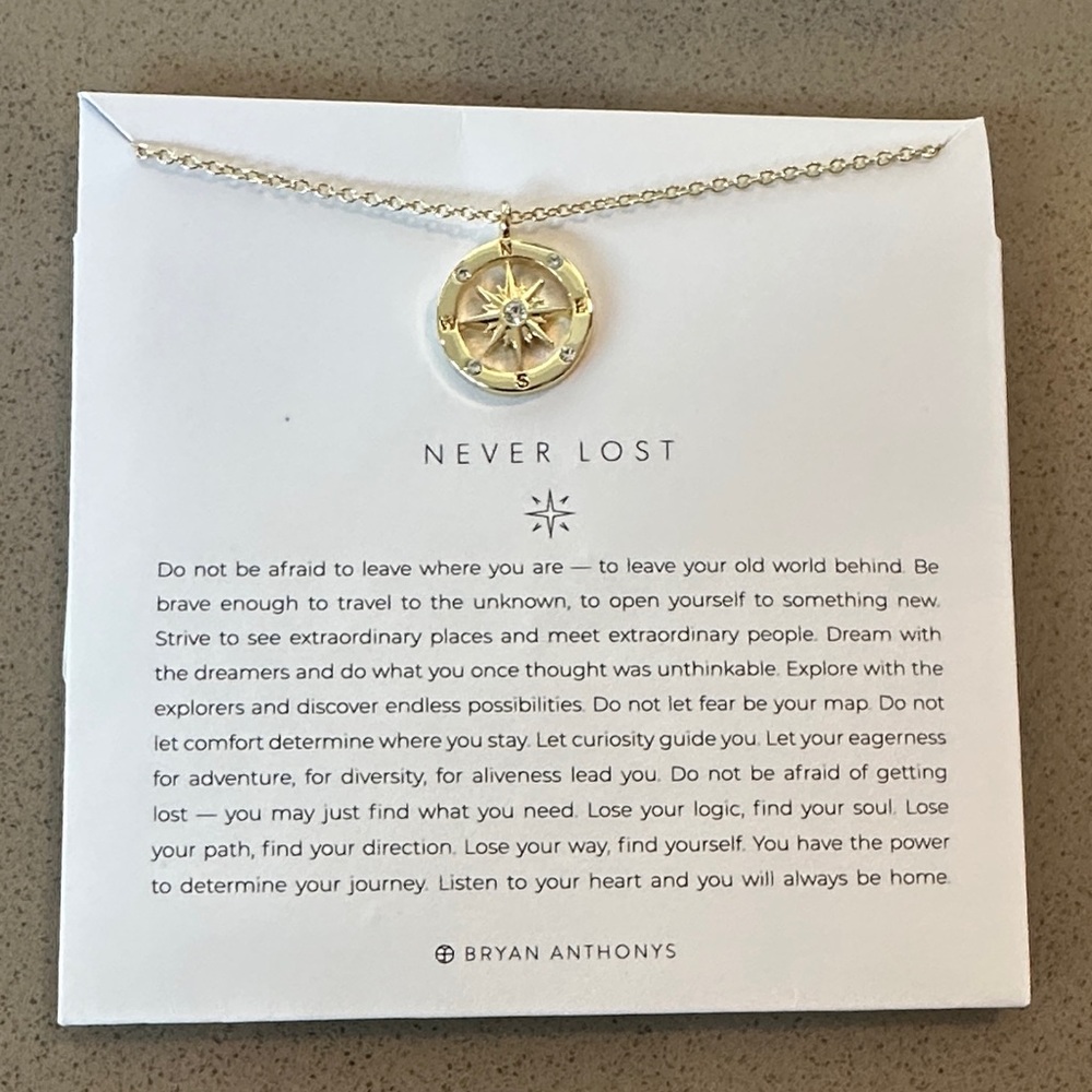 Bryan Anthonys Gold Compass Never Lost Necklace